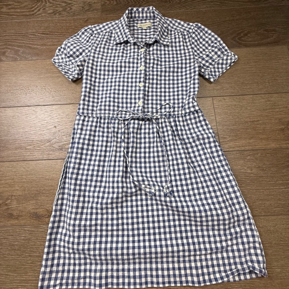 Anthropologie The Podolls Gingham Short Sleeve Shirt Dress, Tie Front, Size XS - Picture 7 of 13